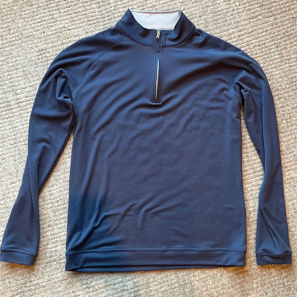 Like New - Men’s Peter Millar quarter zip pullover - size M - navy blue